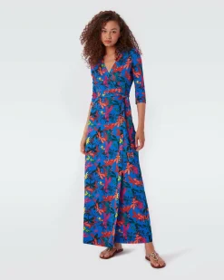 Discount Diane von Furstenberg Abigail Silk Jersey Maxi Wrap Dress