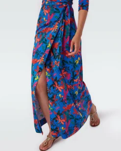 Discount Diane von Furstenberg Abigail Silk Jersey Maxi Wrap Dress