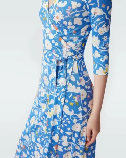 Discount Diane von Furstenberg Abigail Silk Jersey Midi Wrap Dress In Signature Blue Fortuna