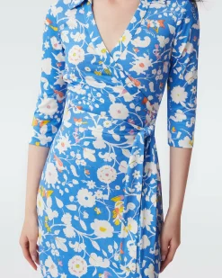 Discount Diane von Furstenberg Abigail Silk Jersey Midi Wrap Dress In Signature Blue Fortuna