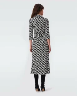 Fashion Diane von Furstenberg Abigail Silk Jersey Midi Wrap Dress