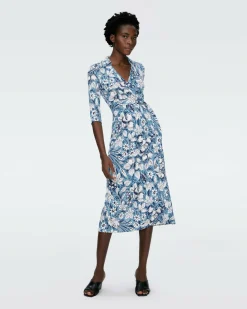 Fashion Diane von Furstenberg Abigail Silk Jersey Midi Wrap Dress