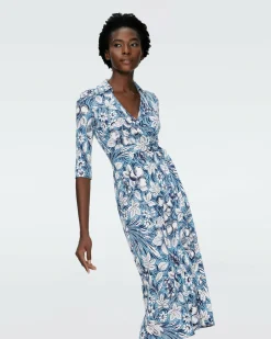 Fashion Diane von Furstenberg Abigail Silk Jersey Midi Wrap Dress