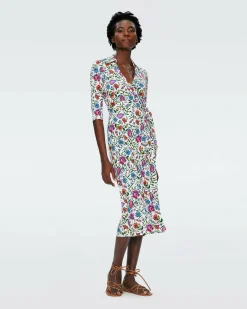 Clearance Diane von Furstenberg Abigail Silk Jersey Midi Wrap Dress