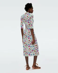 Clearance Diane von Furstenberg Abigail Silk Jersey Midi Wrap Dress