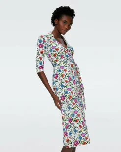 Clearance Diane von Furstenberg Abigail Silk Jersey Midi Wrap Dress