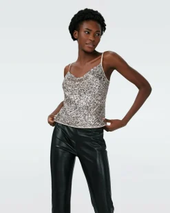 New Diane von Furstenberg Berlin Sequin Top