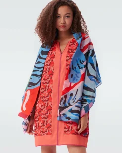 New Diane von Furstenberg Bruce Silk Cotton Voile Scarf