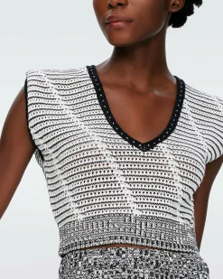 Online Diane von Furstenberg Claud Crochet Top