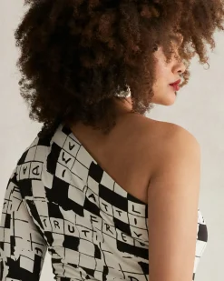 Fashion Diane von Furstenberg Coco Silk Jersey Dress In Dvf 50Th Crossword Ivory