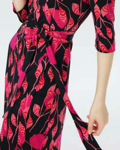 Best Diane von Furstenberg Dvf Abigail Midi Dress In Lantern Leaves Posion Pk Lg