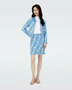 Online Diane von Furstenberg Dvf Alejandra Skirt In Dvf Logo Blue