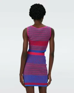 Discount Diane von Furstenberg Dvf Arpita Top In Multicolor Zigzag Strip Pk/Bu