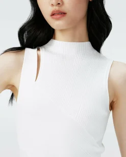 New Diane von Furstenberg Dvf Artemesia Top In Ivory