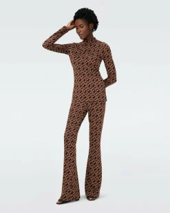Hot Diane von Furstenberg Dvf Birdie Top In Tarot Maze Blk Coffee