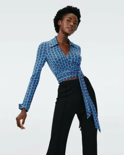 Outlet Diane von Furstenberg Dvf Bobbie Top In Flower Tie Barrier Reef