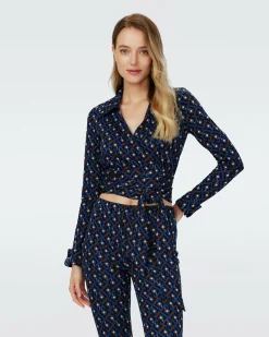 Clearance Diane von Furstenberg Dvf Bobbie Two Top In Tarot Maze Ocean Blue