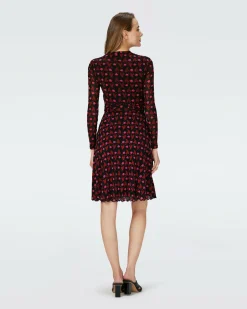Discount Diane von Furstenberg Dvf Brenda Dress In Heart Leaves Blk
