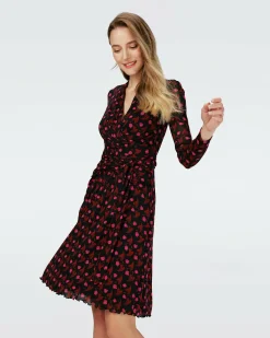 Discount Diane von Furstenberg Dvf Brenda Dress In Heart Leaves Blk