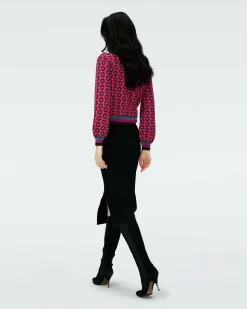 Best Diane von Furstenberg Dvf Bryant Cardigan In Flwer Tie Poison Pink