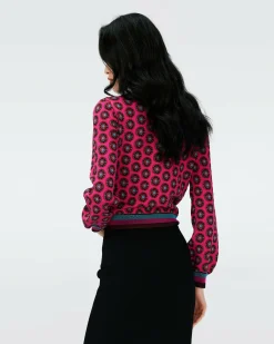 Best Diane von Furstenberg Dvf Bryant Cardigan In Flwer Tie Poison Pink