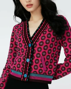 Best Diane von Furstenberg Dvf Bryant Cardigan In Flwer Tie Poison Pink