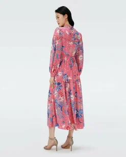 Outlet Diane von Furstenberg Dvf Cherie Dress In Celestial Batik Antique Pk Lg