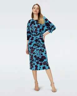 Discount Diane von Furstenberg Dvf Chrisey Dress In China Vine Barrier Reef Lg