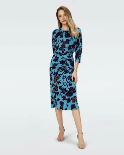 Discount Diane von Furstenberg Dvf Chrisey Dress In China Vine Barrier Reef Lg