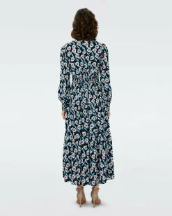 Best Diane von Furstenberg Dvf Gil Dress In Fortune Vine Ivory