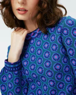 Best Diane von Furstenberg Dvf Iggy Top In Flower Tie Turquoise