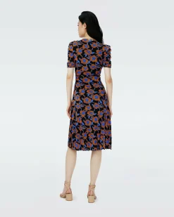 Hot Diane von Furstenberg Dvf Koren Reversible Dress In Oracle R/Tarot Maze Blk Coffee