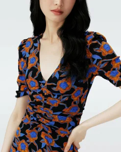 Hot Diane von Furstenberg Dvf Koren Reversible Dress In Oracle R/Tarot Maze Blk Coffee