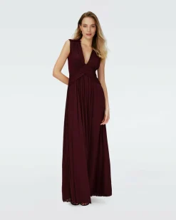 New Diane von Furstenberg Dvf Marika Dress In Wine Pink