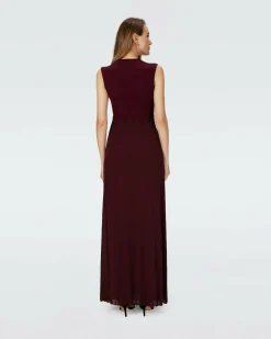 New Diane von Furstenberg Dvf Marika Dress In Wine Pink