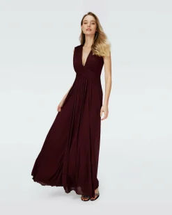 New Diane von Furstenberg Dvf Marika Dress In Wine Pink