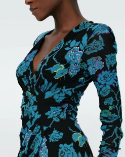Online Diane von Furstenberg Dvf Nevine Dress In China Vine Blk/China Vine Blk