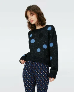 Sale Diane von Furstenberg Dvf Phillipa Top In Dots Blue