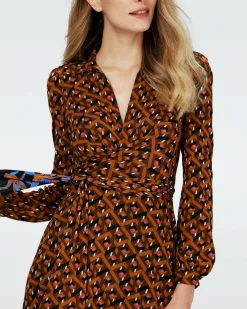 Online Diane von Furstenberg Dvf Phoenix Reversible Dress In Oracle R/Tarot Maze Blk Coffee