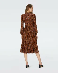 Online Diane von Furstenberg Dvf Phoenix Reversible Dress In Oracle R/Tarot Maze Blk Coffee
