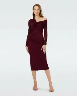 Online Diane von Furstenberg Dvf Rich Dress In Wine Pink