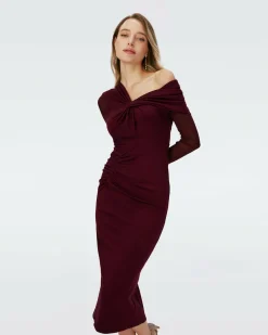 Online Diane von Furstenberg Dvf Rich Dress In Wine Pink
