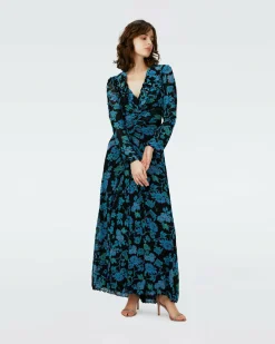 Hot Diane von Furstenberg Dvf Sean Dress In China Vine Blk Med