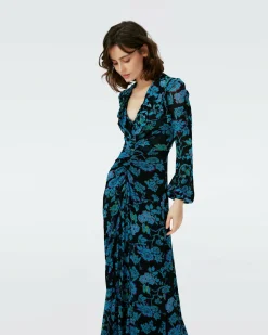 Hot Diane von Furstenberg Dvf Sean Dress In China Vine Blk Med