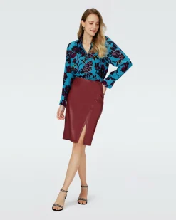 Best Diane von Furstenberg Dvf Takashi Skirt In Garnet Red