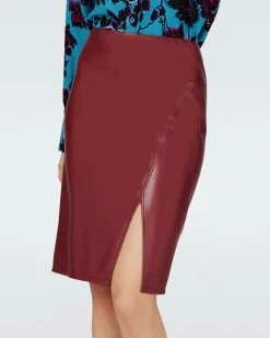 Best Diane von Furstenberg Dvf Takashi Skirt In Garnet Red