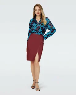 Best Diane von Furstenberg Dvf Takashi Skirt In Garnet Red