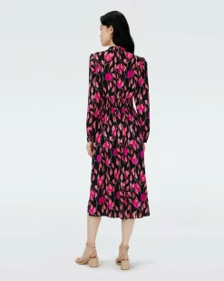 Fashion Diane von Furstenberg Erica Long Sleeve Midi Dress