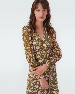 Best Diane von Furstenberg Gala Silk Jersey Mini Wrap Dress
