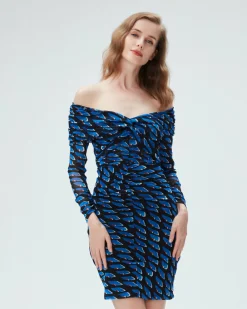 Discount Diane von Furstenberg Ganesa Mesh Mini Dress
